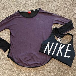 Nike workout shirt and sports bra